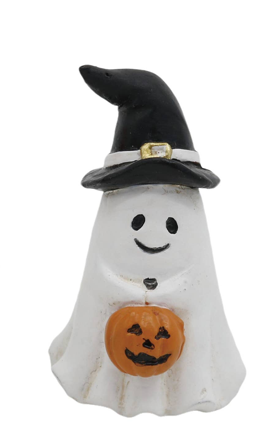 Halloween Resin Mini Ghosts with Hats Figurines