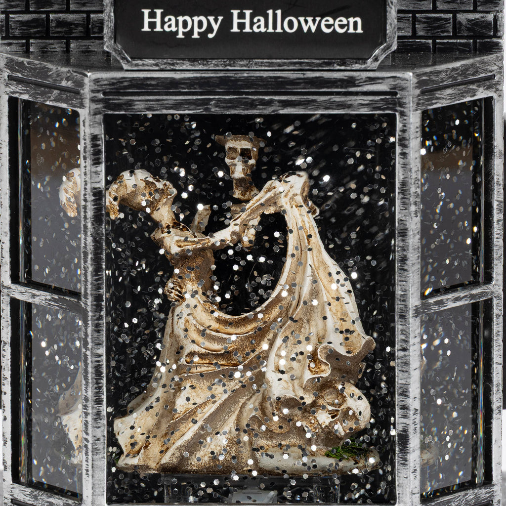 10.5 Inch Lighted Haunted Houses Spinning Halloween Water Globes, set of 2