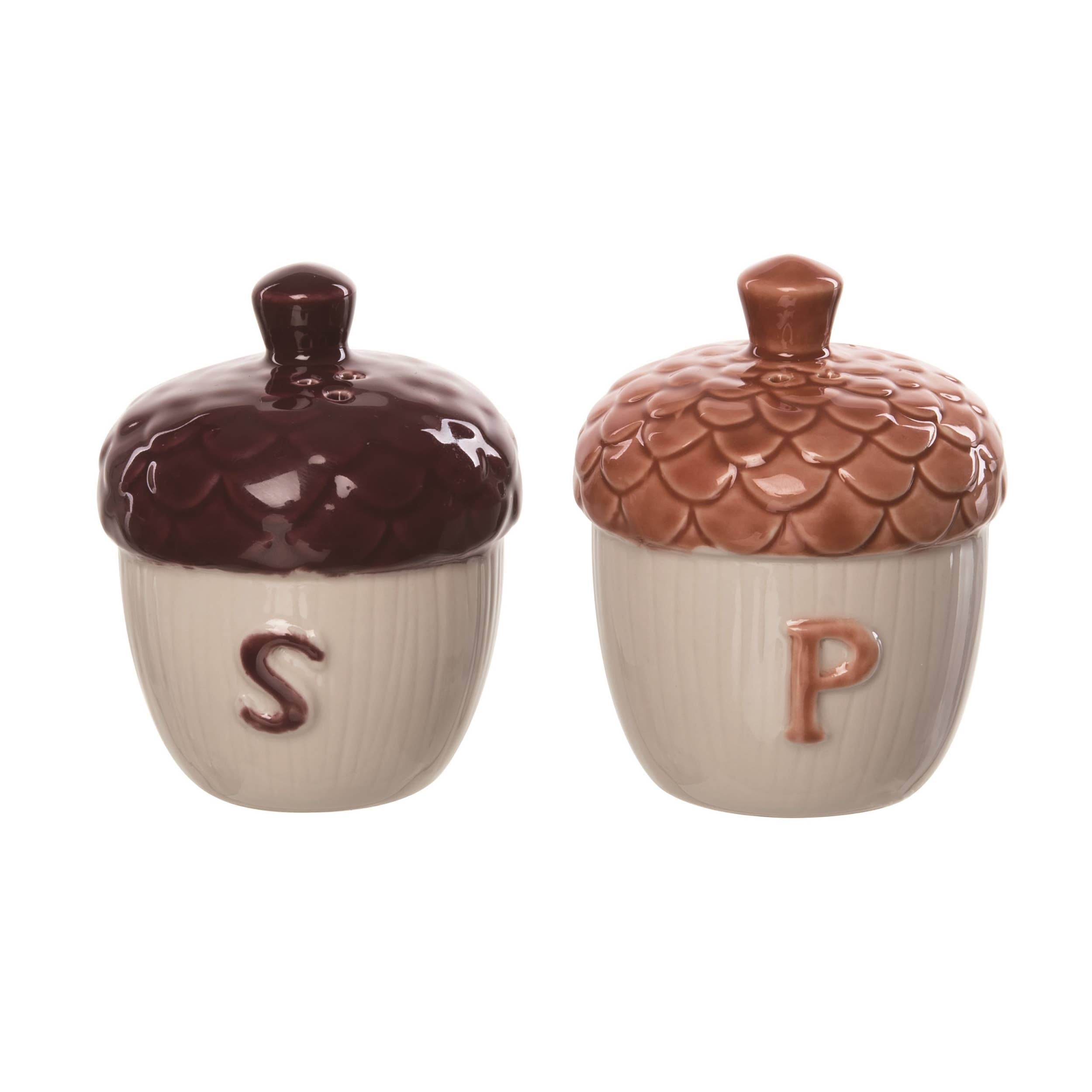 Stoneware Moody Acorn Salt and Pepper Shaker Set
