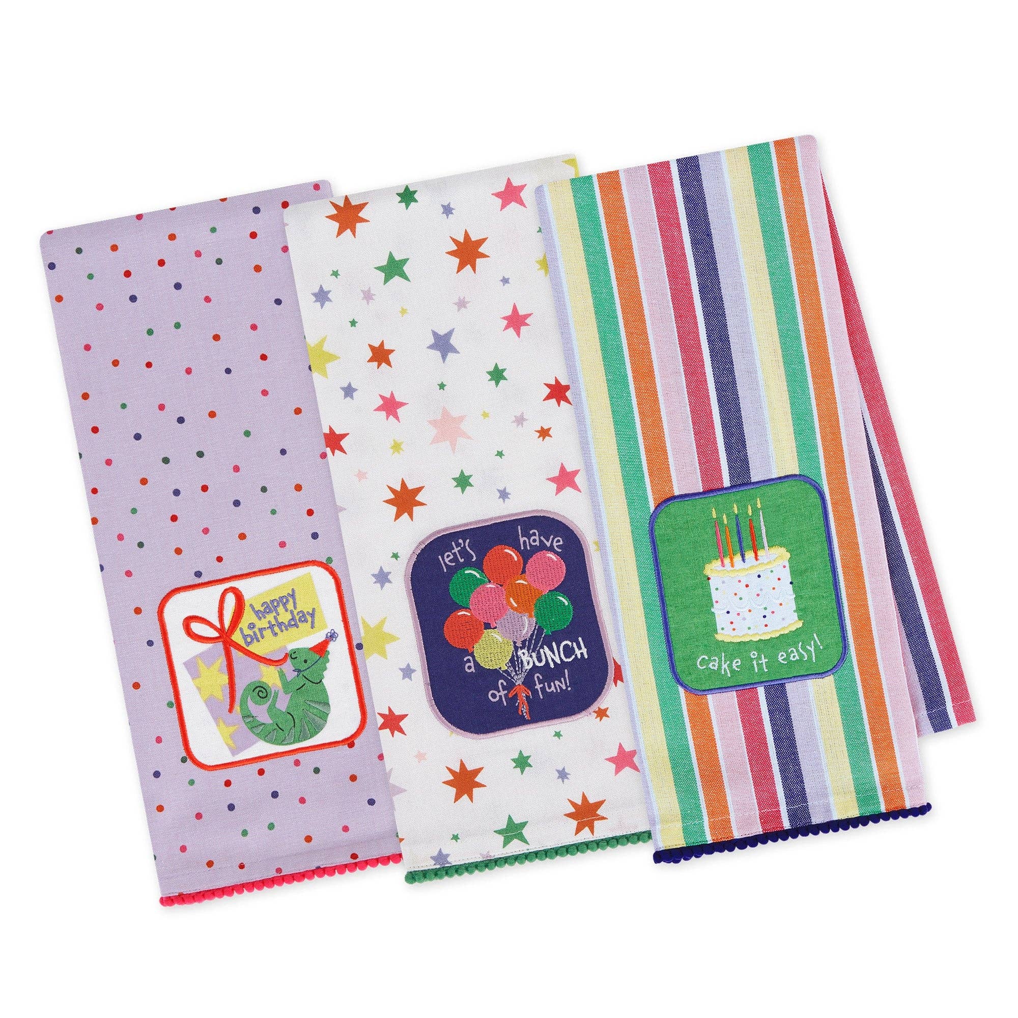 Celebrate Embellished Dishtowels, set of 3