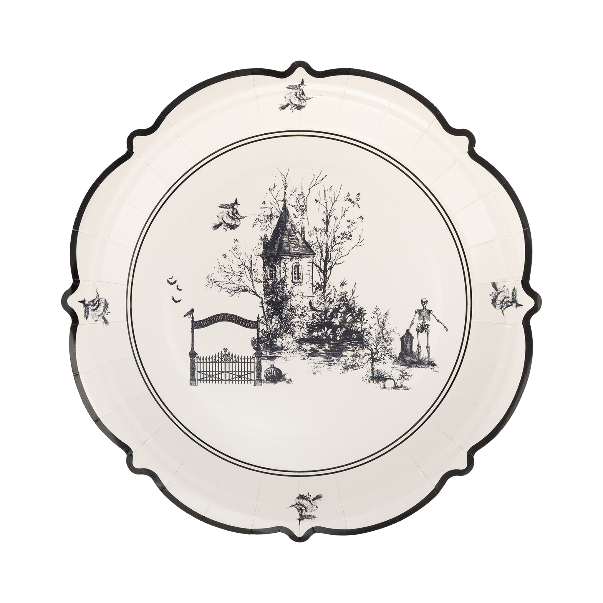 Halloween Scenes 9" Plate Set