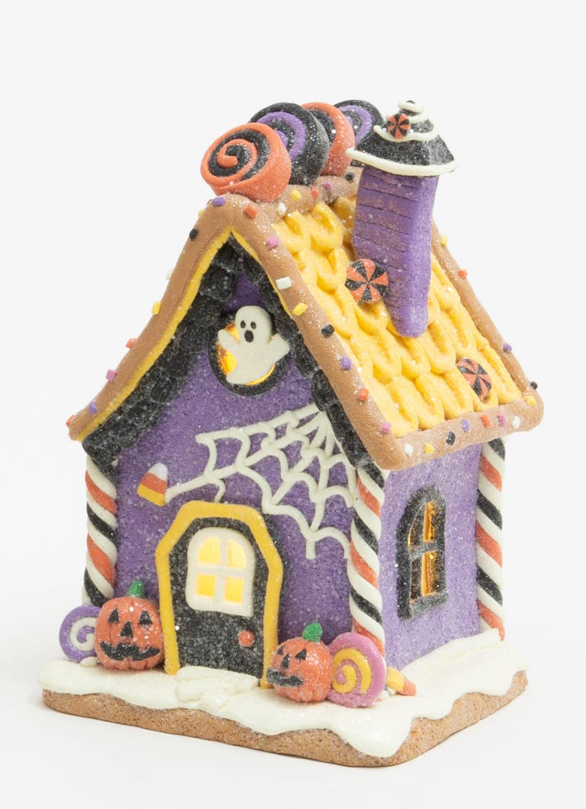 7.5"H Lighted Clay Dough Halloween House