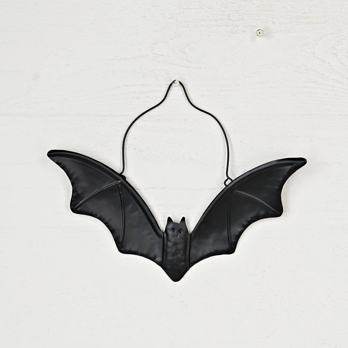 Metal Black Flying Bat Ornament-12W x 9H