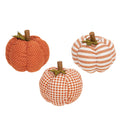 Plush Orange Patterned Pumpkin, set of 3