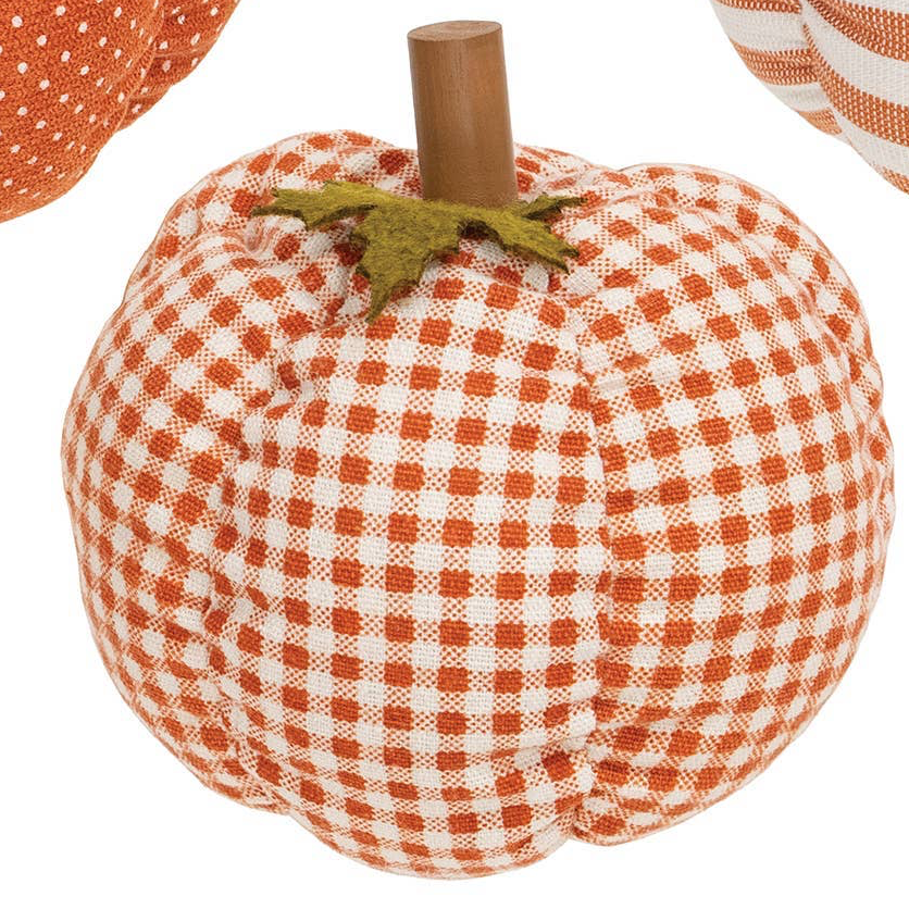 Plush Orange Patterned Pumpkins, sold separately