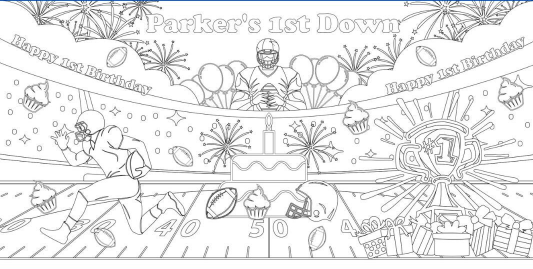 Football Coloring Tablecloth
