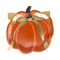 PUMPKIN GOLD FOIL BOW 10" PAPER PLATE (8ct)