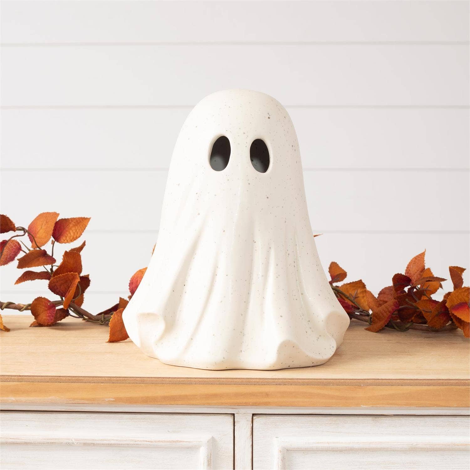 Stoneware Ghost Figurines (Set Of 02)