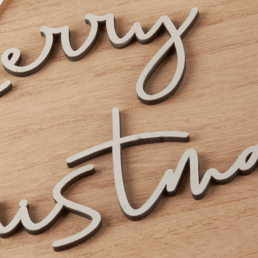 Merry Christmas Natural Hanging Decor