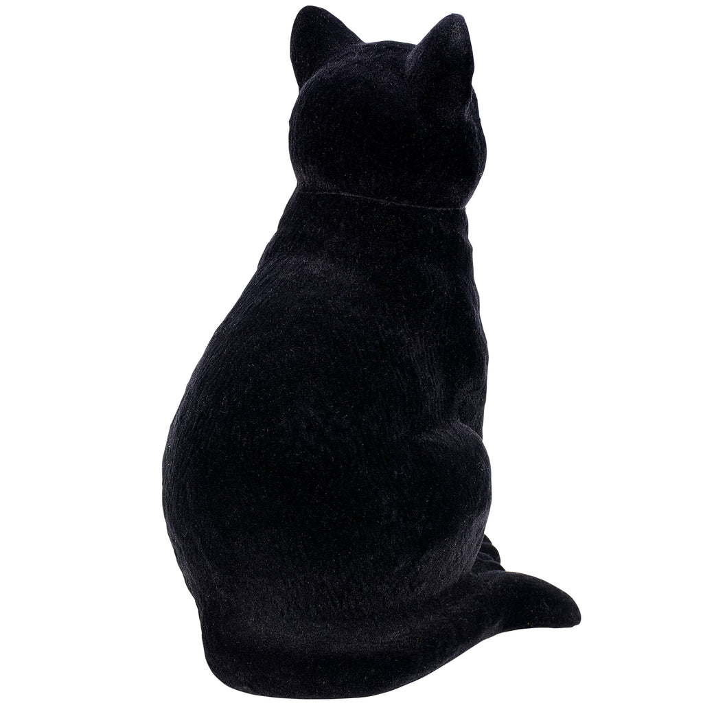 Fuzzy Black Cat Figurine