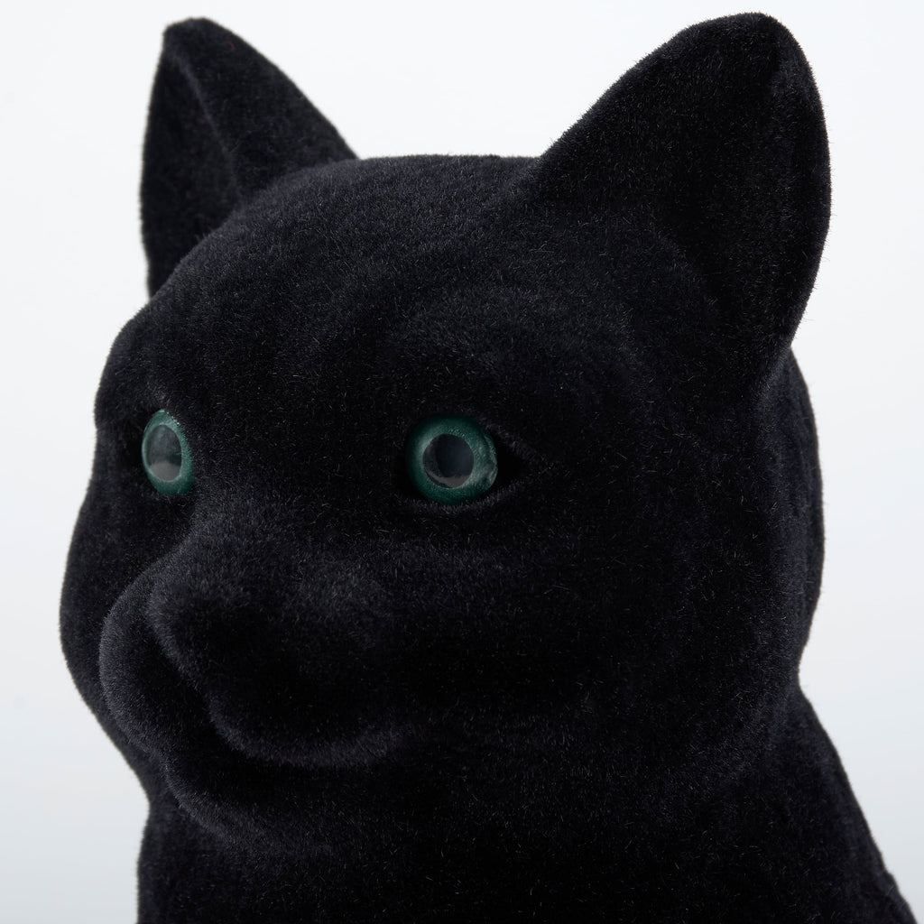 Fuzzy Black Cat Figurine