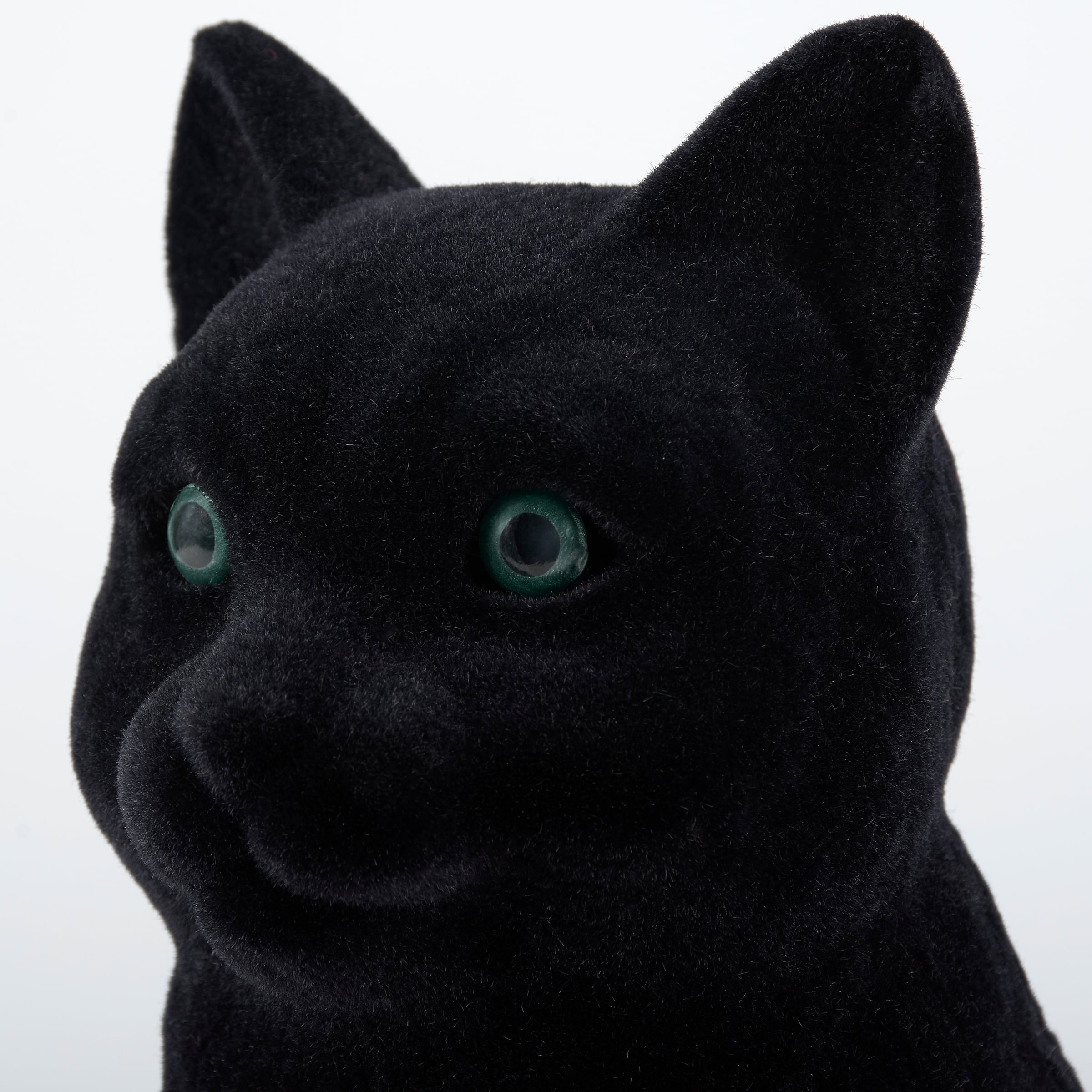 Fuzzy Black Cat Figurine