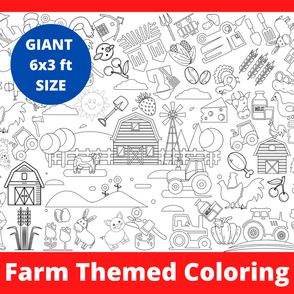 Farm Coloring Tablecloth Kids Activity