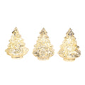 Set of 3 - Silver Mercury Glass LED Christmas Trees