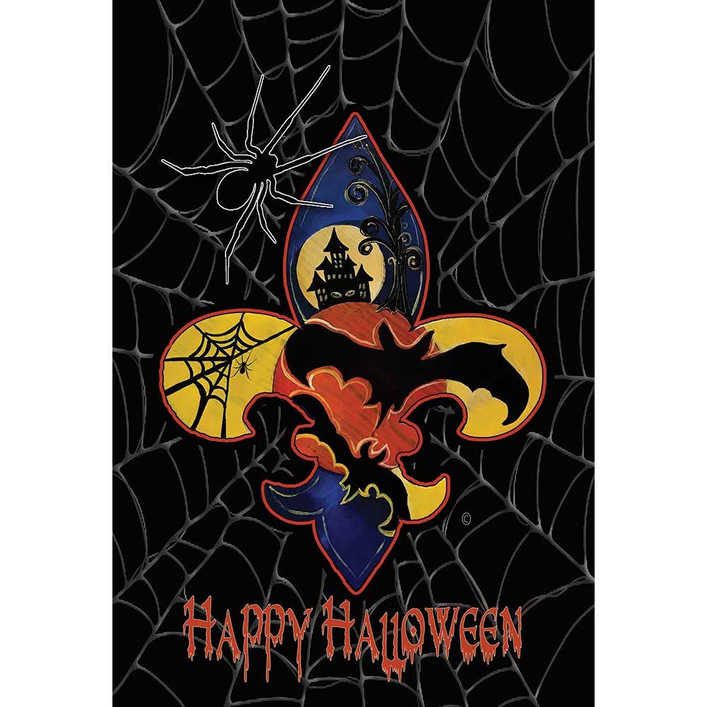 Happy Halloween Fleur de lis  Flag