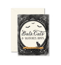 Bats, Cats, and Witches Hats Halloween Greeting Card