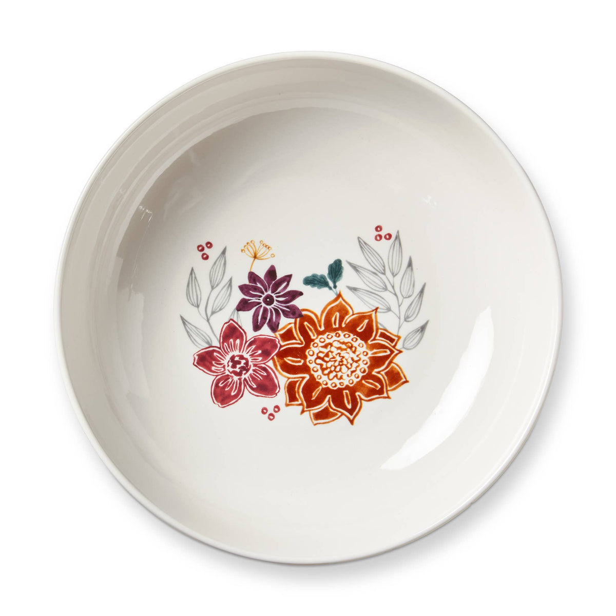 Autumn Bloom Serving Bowl Stoneware Multi