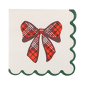 Plaid Bow Cocktail Napkin