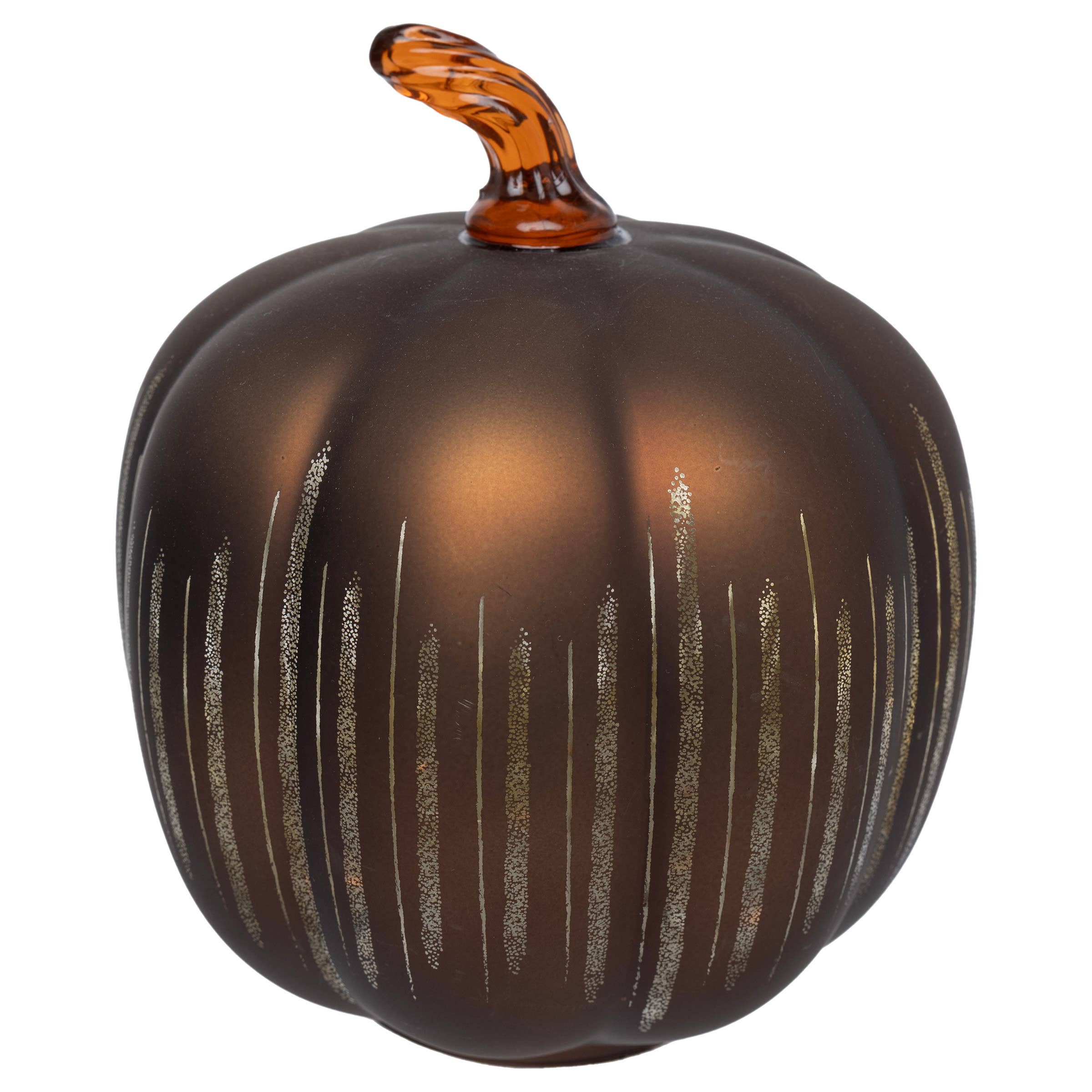 6.75" Chocolate Starry Lightup Pumpkin Fall Autumn