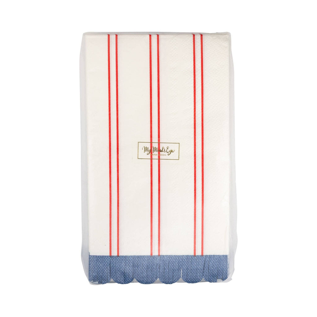 Red Striped Paper Dinner Napkin