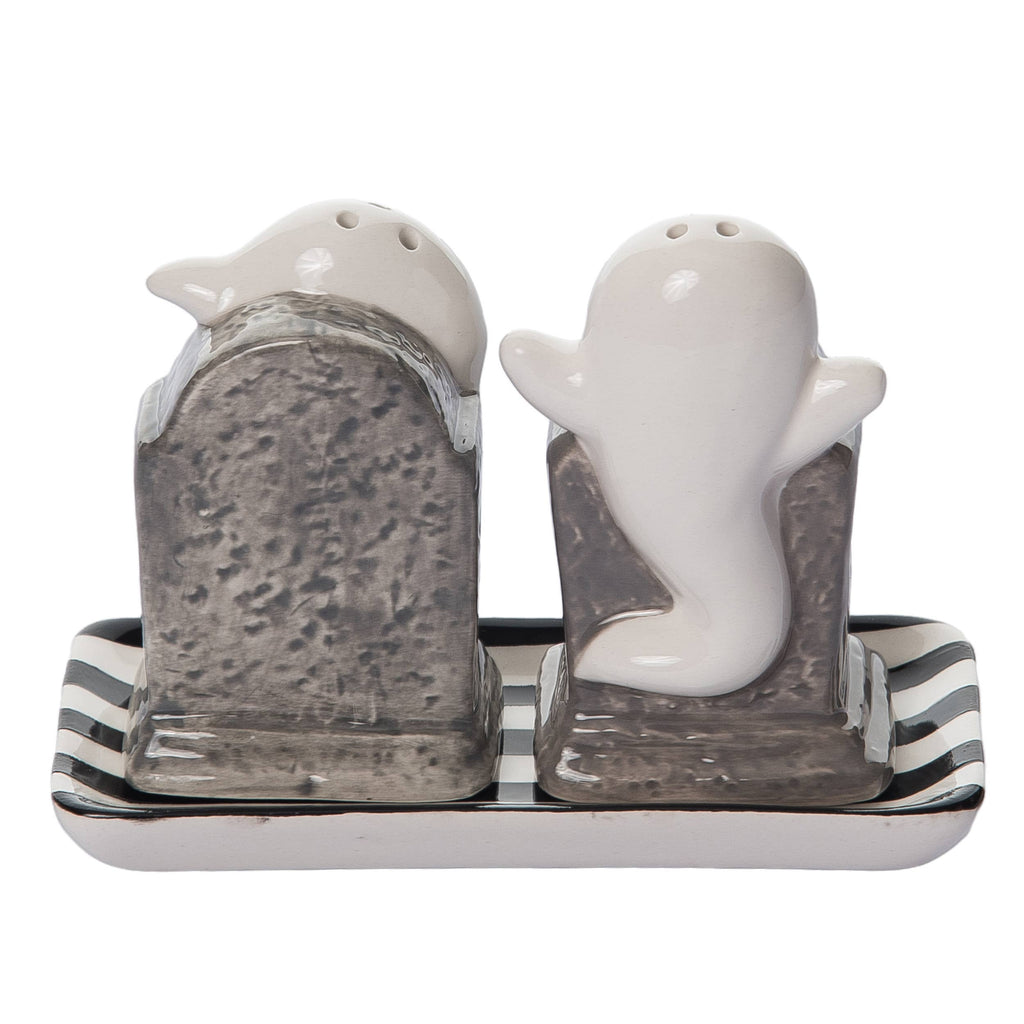 Dolomite Haunted Tombstone Salt & Pepper Shaker Set