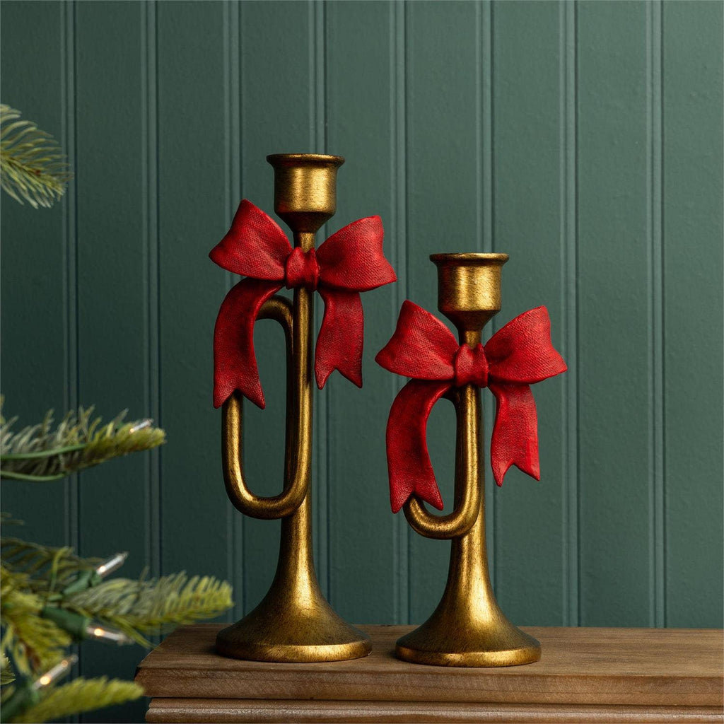 Holiday Bugle Candle Holder (Set/2)