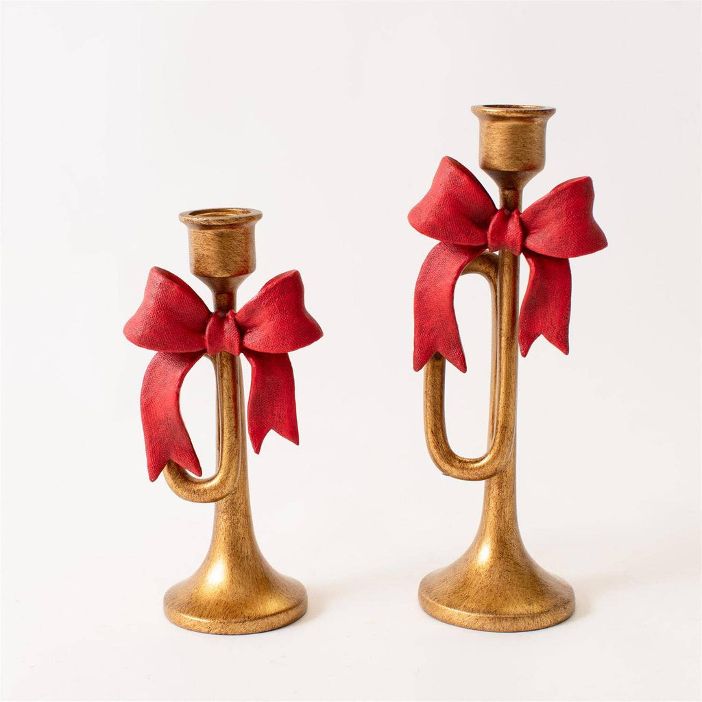Holiday Bugle Candle Holder (Set/2)