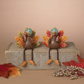 4.13"L Resin Harvest Turkey Football Player Shelf Sitter, set of 2