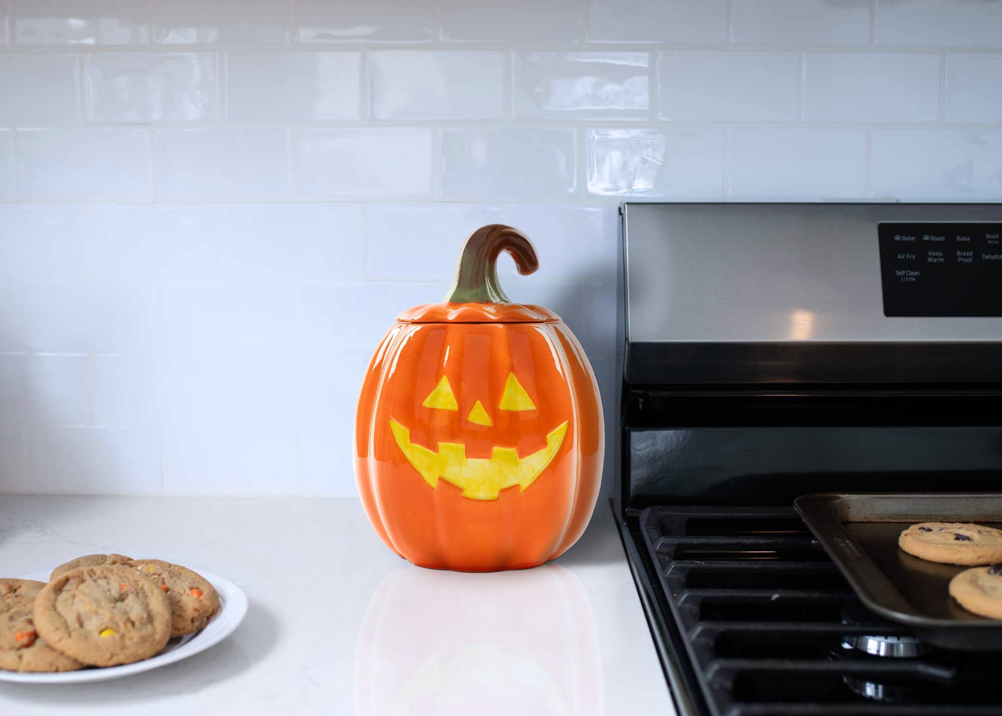 Pumpkin Jack-O-Lantern 10.5 x 7.9 Dolomite Cookie Jar