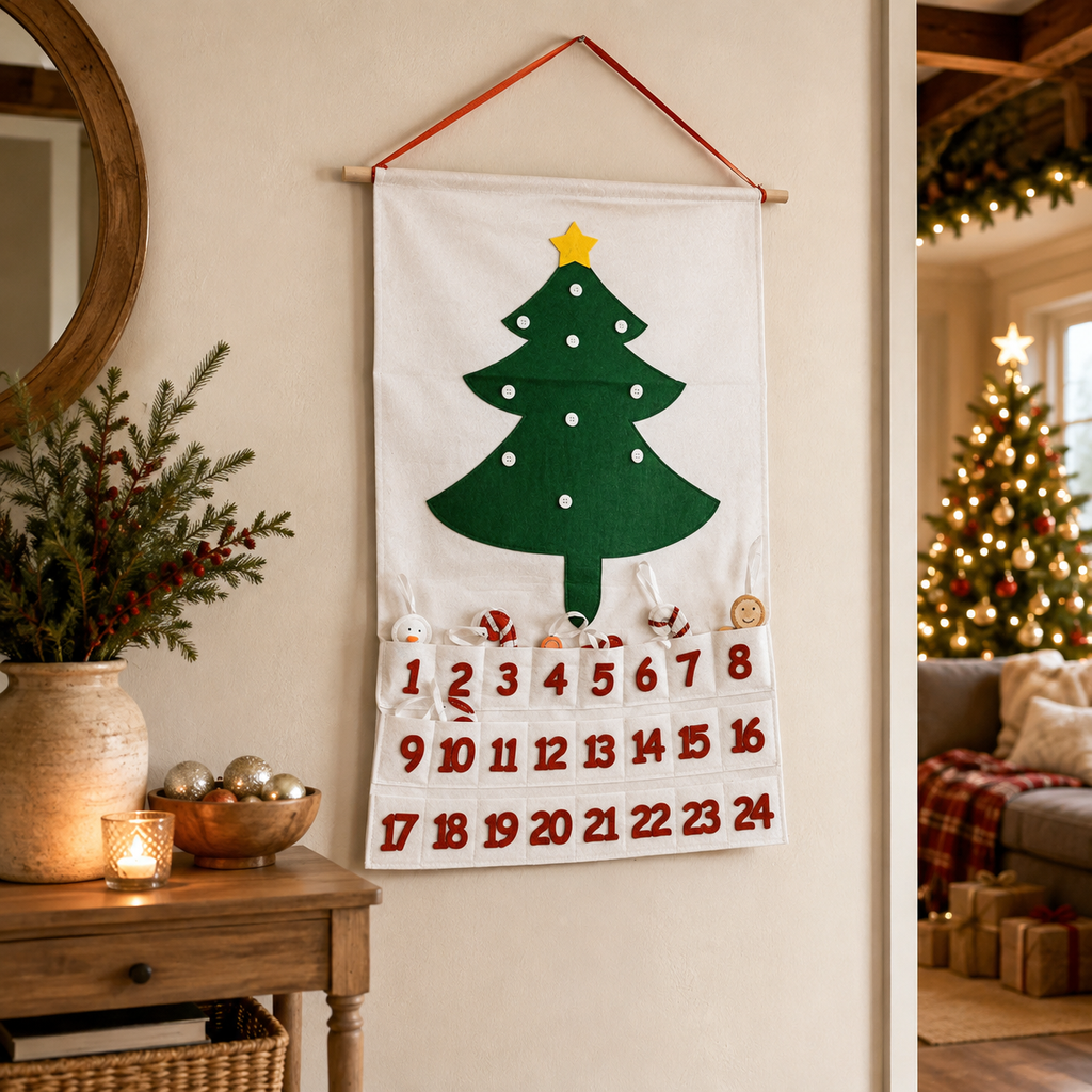 Christmas Home Decor Advent Calendar Felt |  Handmade