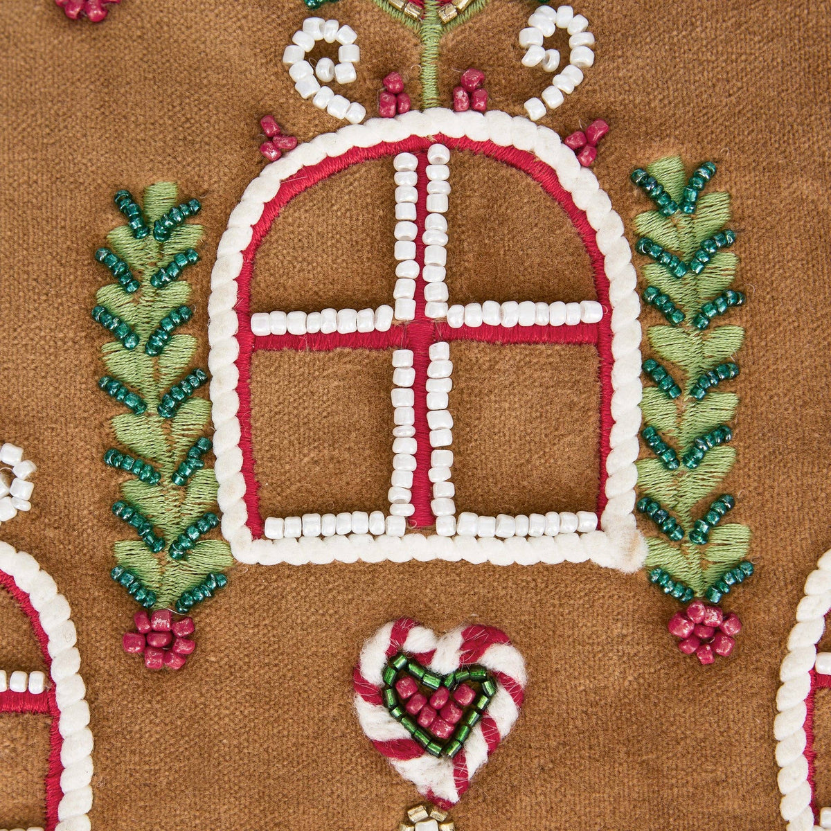 Gingerbread House Embellished Pillow