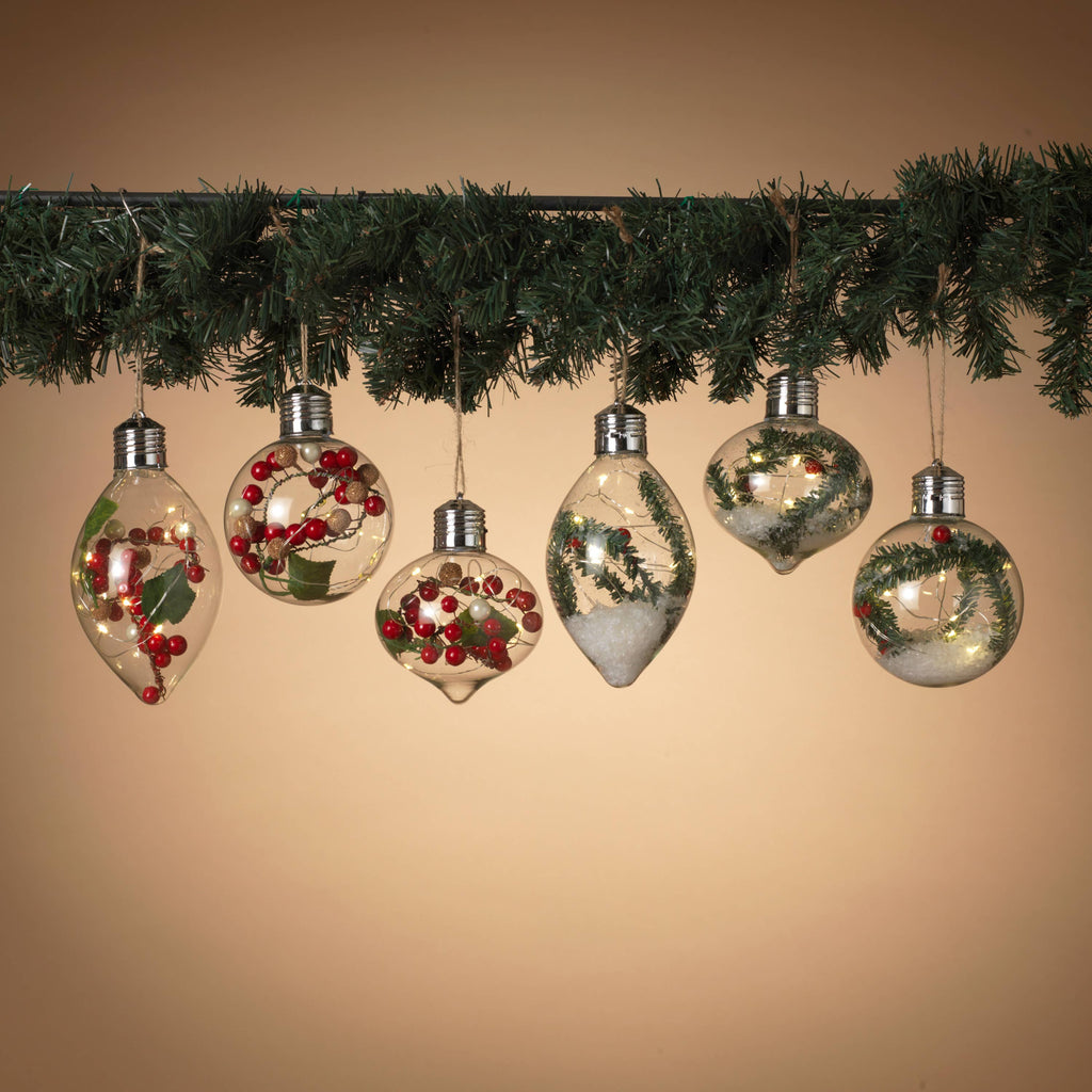 Christmas Lighted Holiday Glass, set of 3
