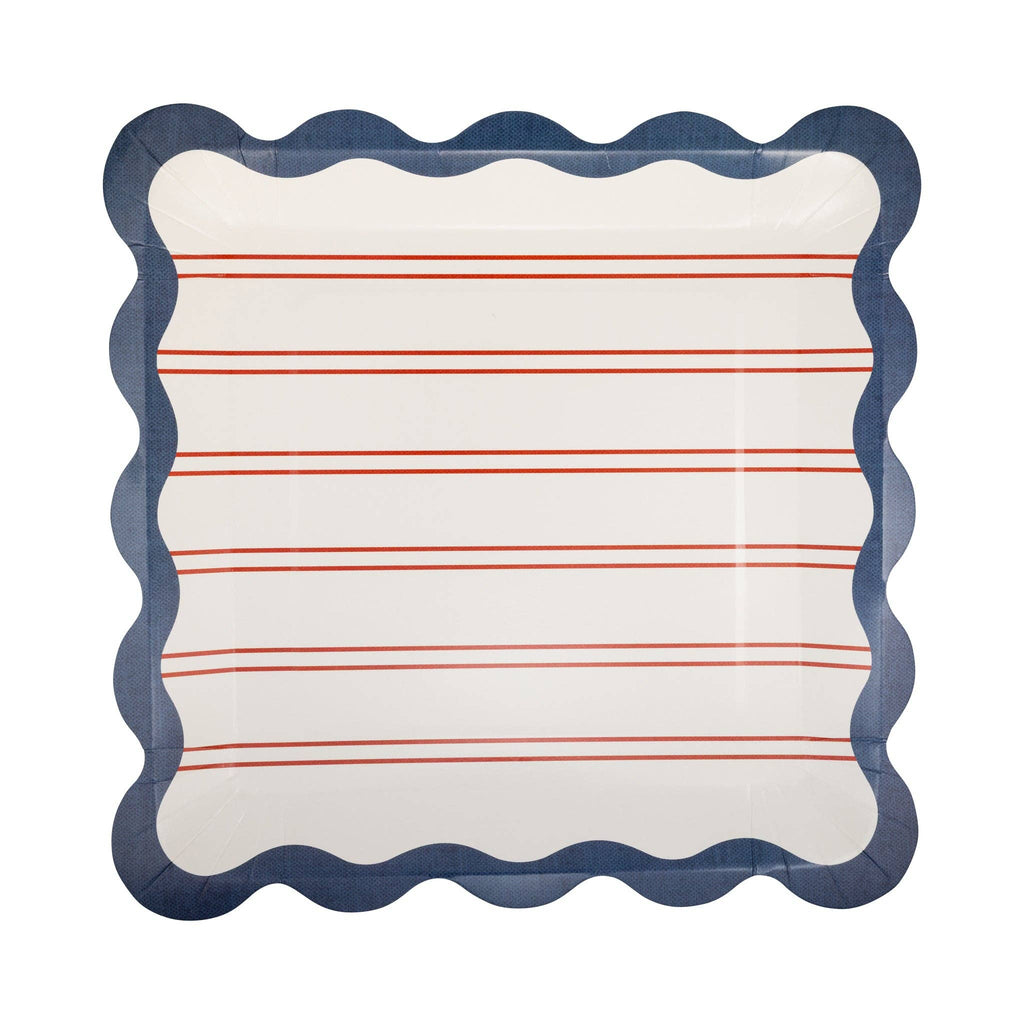 Red Stripes Paper Plate - 11"