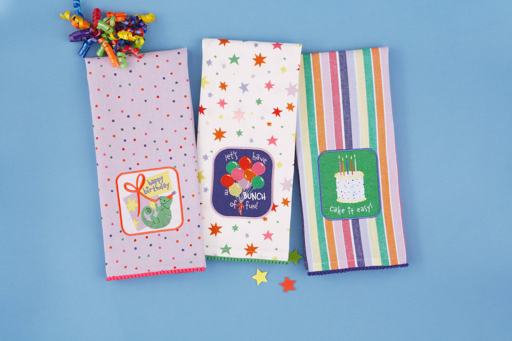 Celebrate Embellished Dishtowels, set of 3