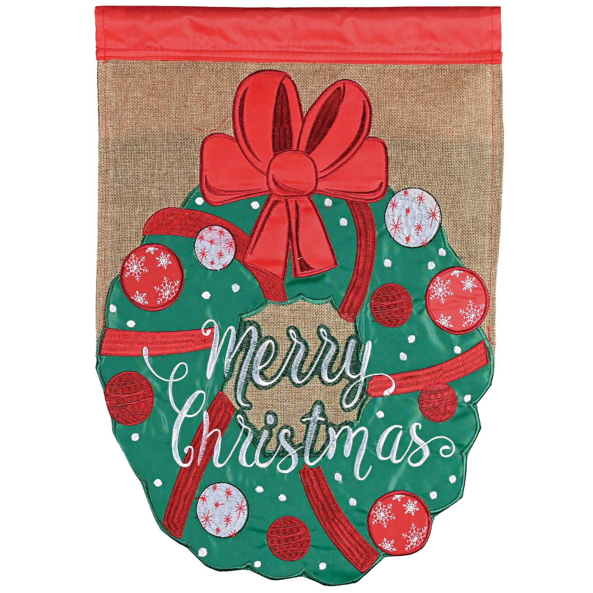 Flag Wreath Merry Christmas 13x18