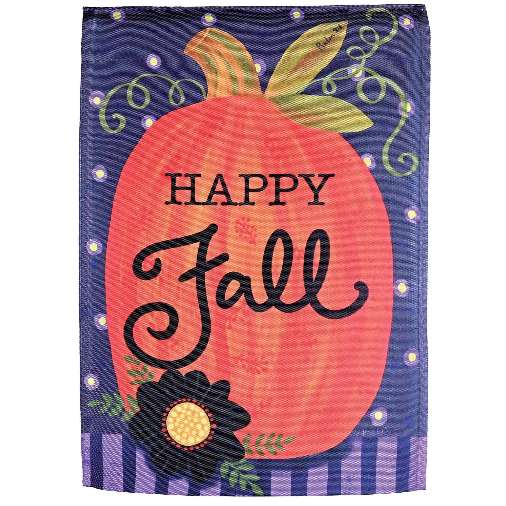 Garden Flag Whimsical Pumpkin Happy Fall