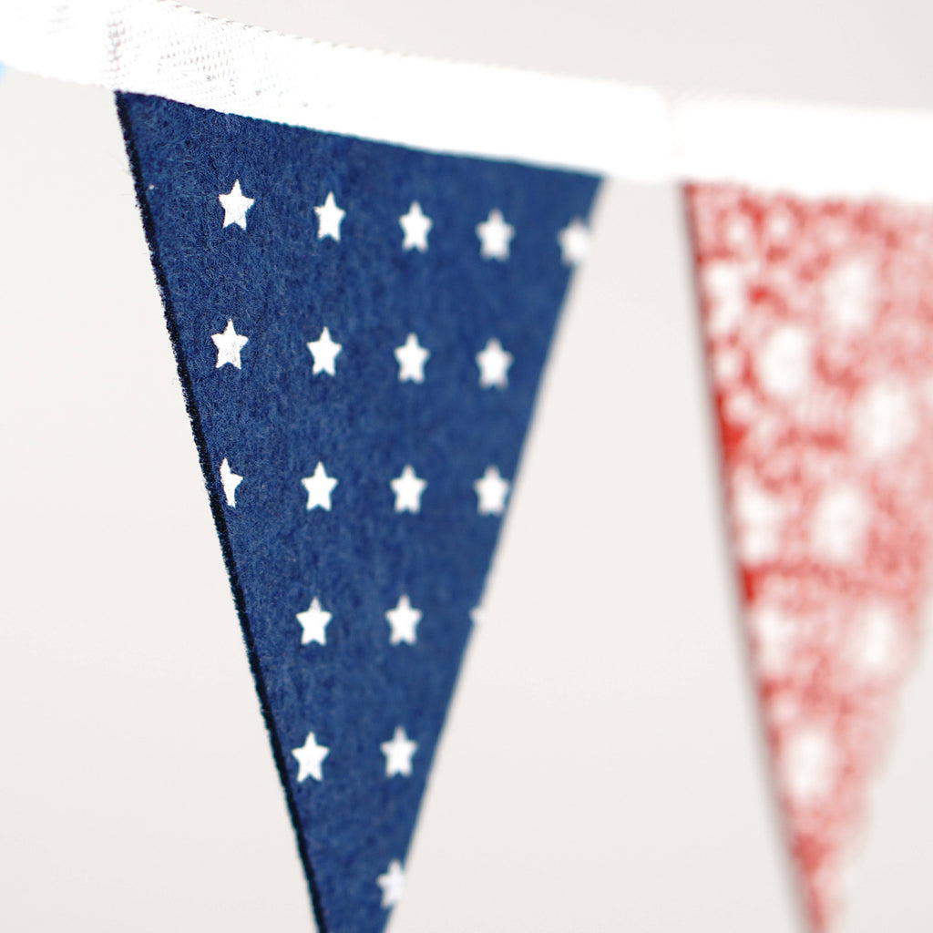 Patriotic Pennant Felt Sewn Garland Premium Quality Bunting