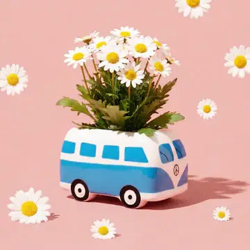 Hippie Bus Flower Grow Kit | Retro Planter Gift Kit | Decor
