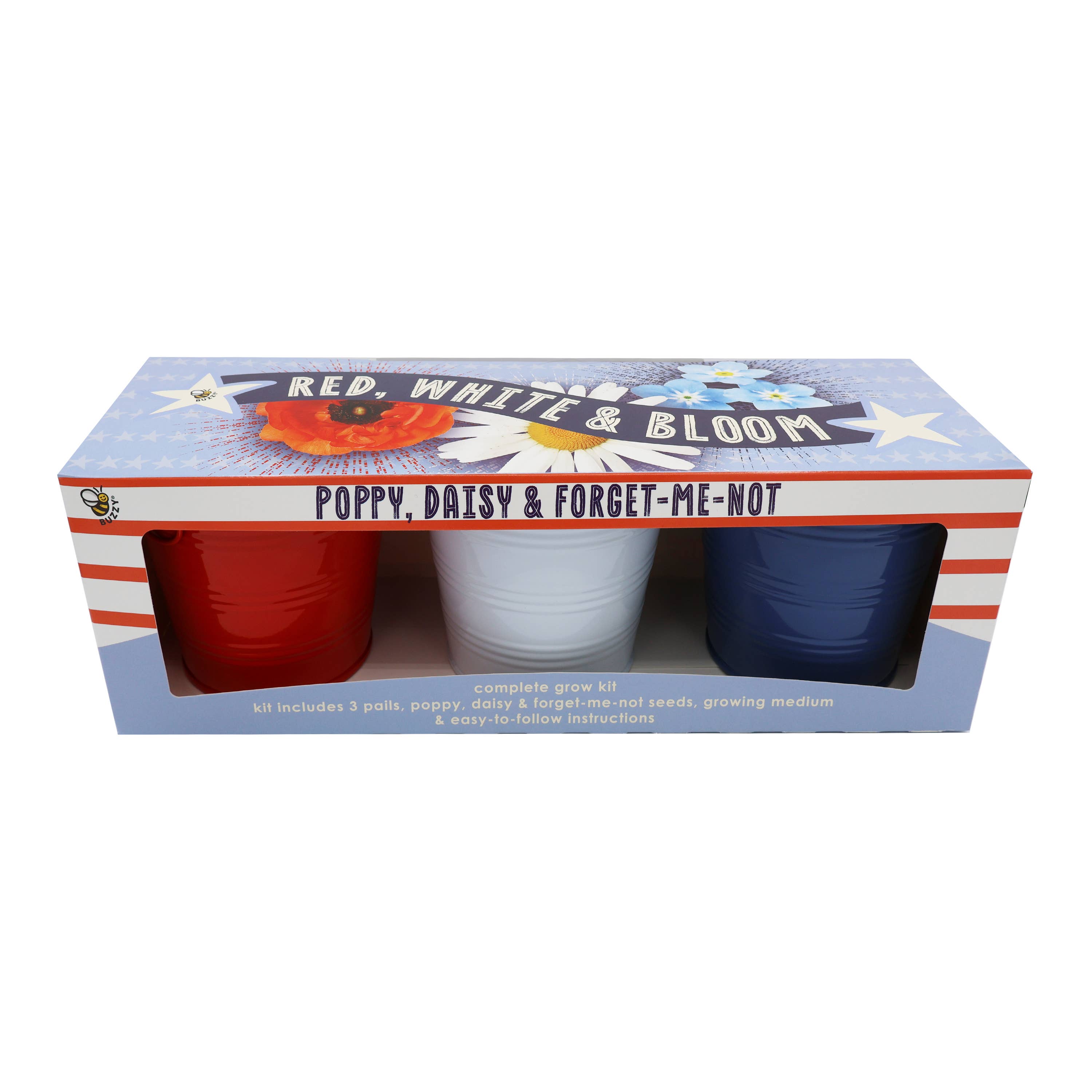Americana Pails | Patriotic Garden Kit | Decorative Pail
