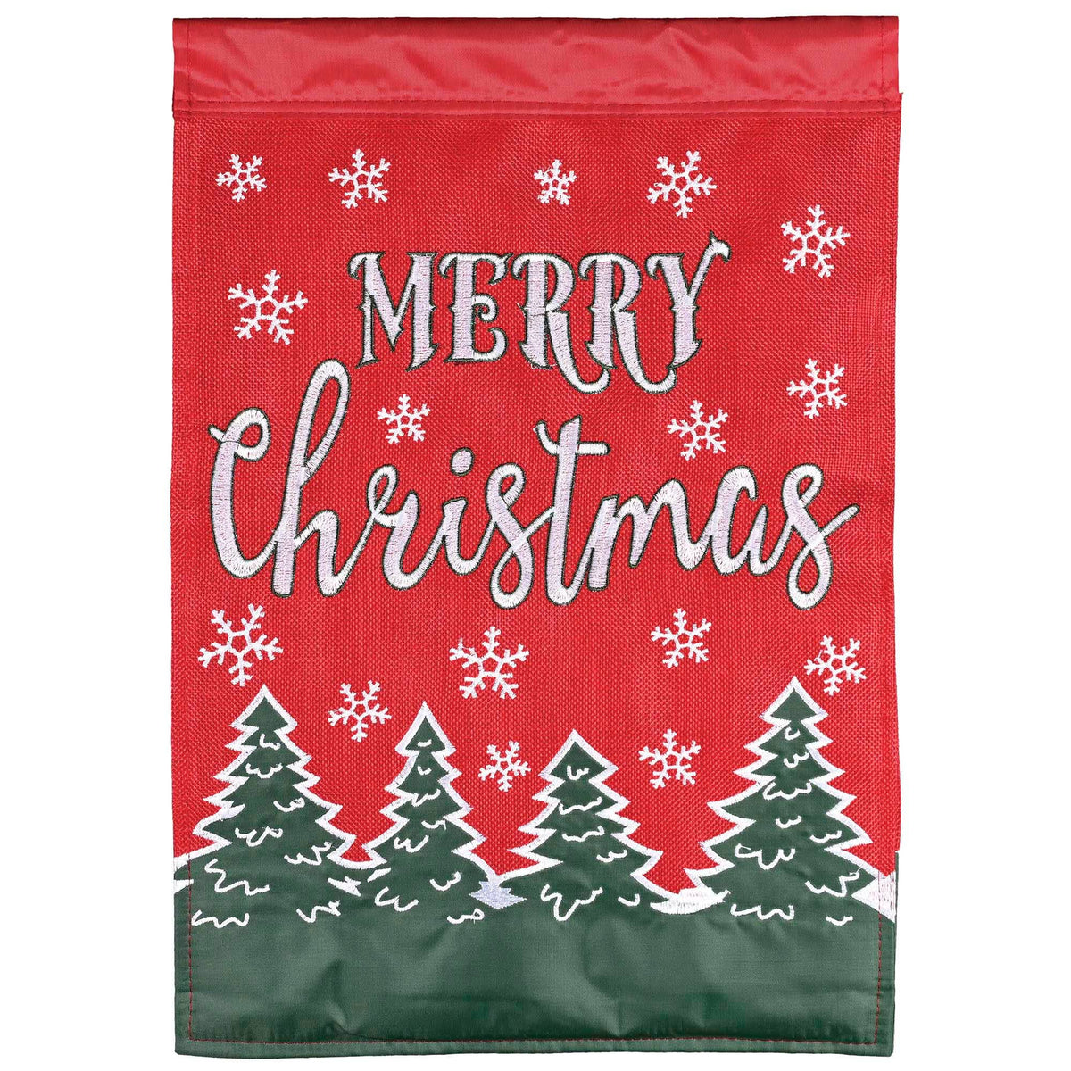 Garden Flag Merry Christmas Tree Flakes