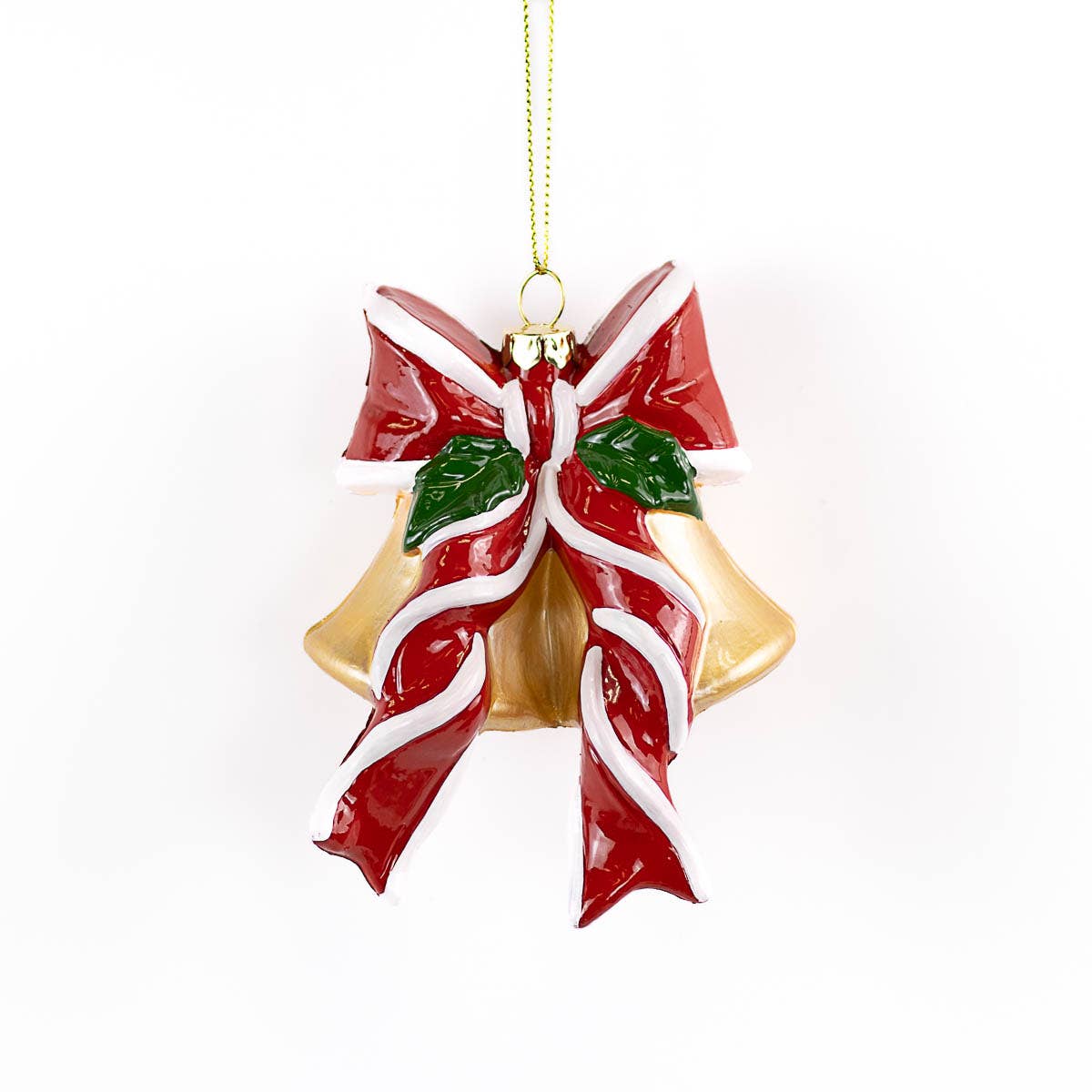 Royal Bell Ornament Gold/Red/Green 3.5x4.25in