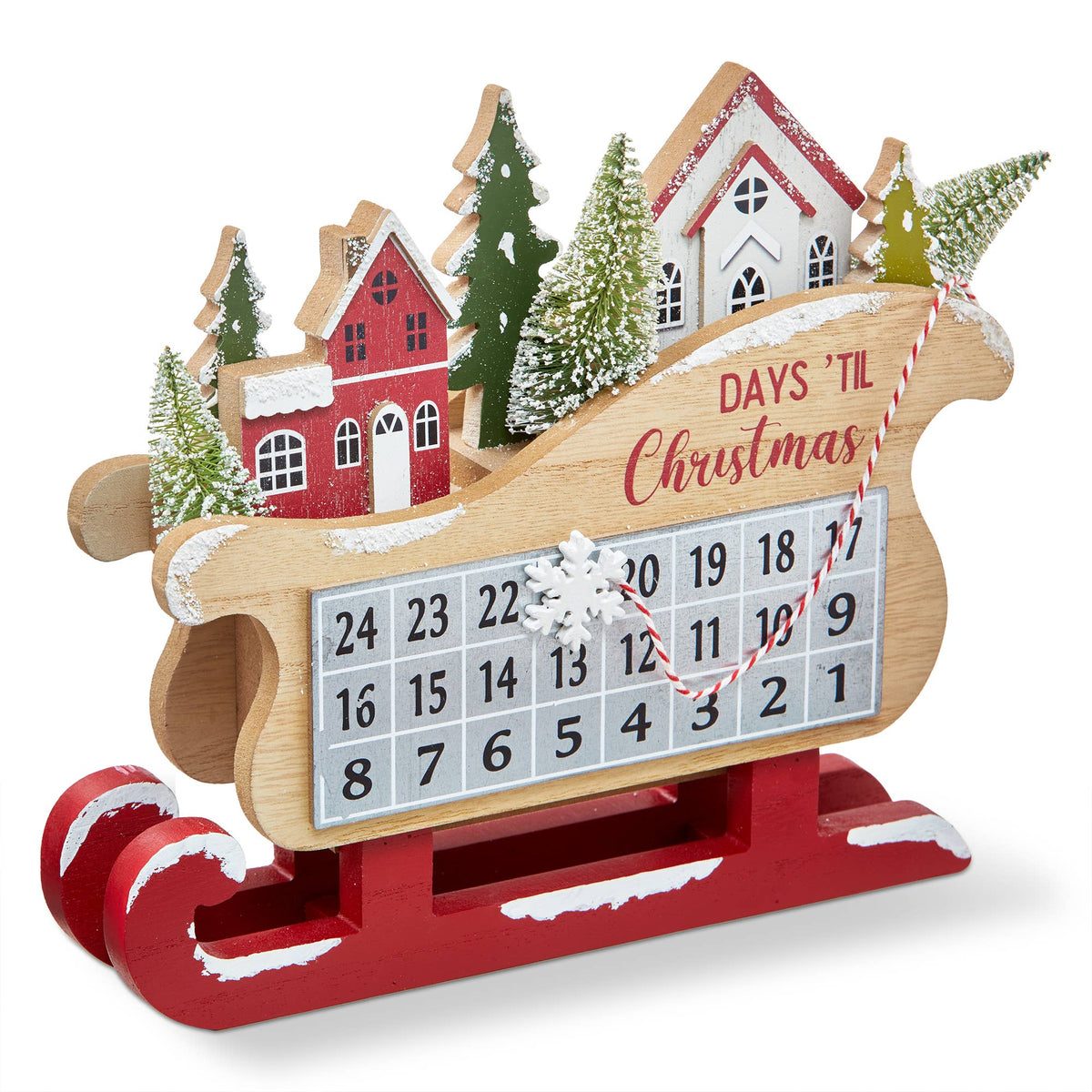 Christmas Sleigh Countdown Calendar Decor