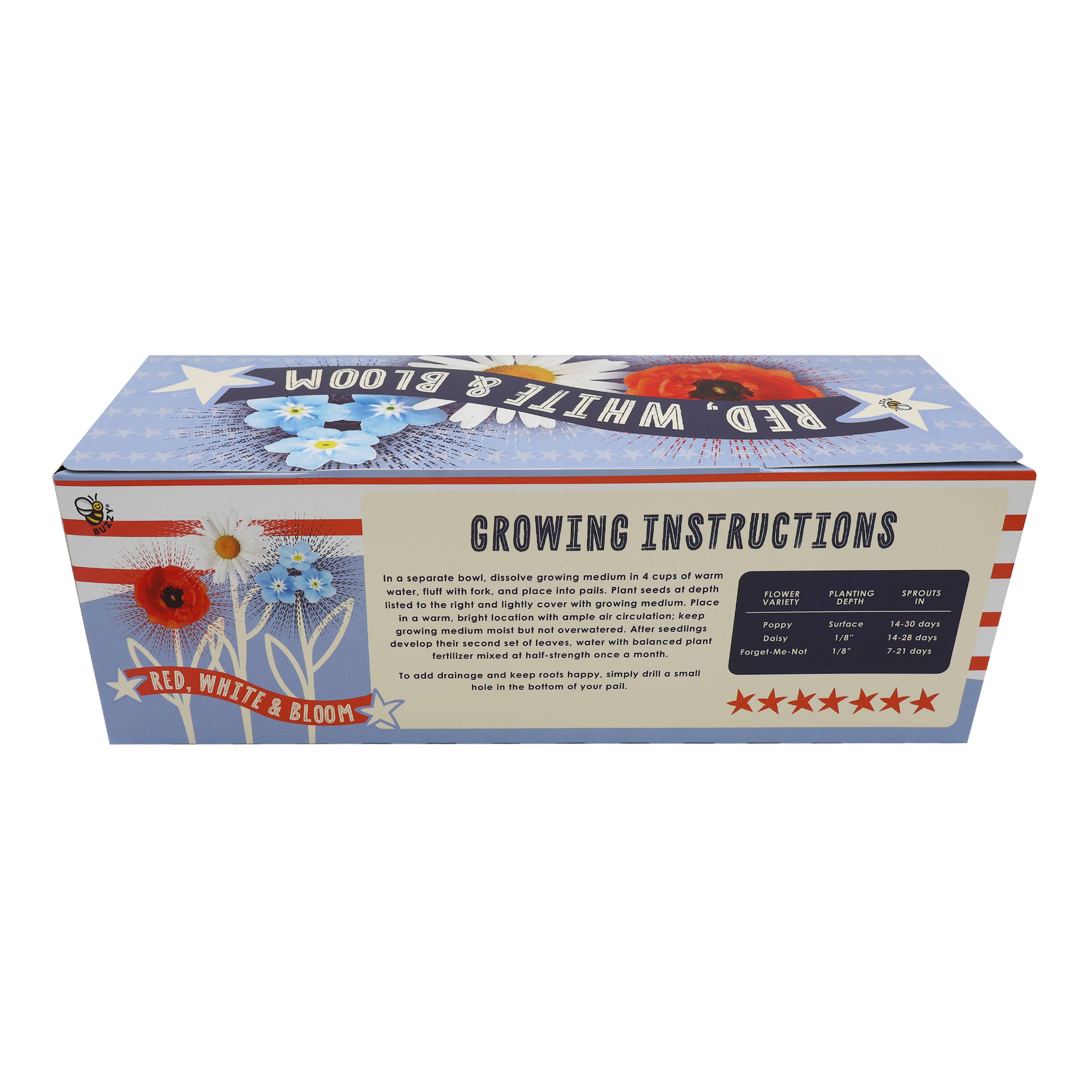 Americana Pails | Patriotic Garden Kit | Decorative Pail