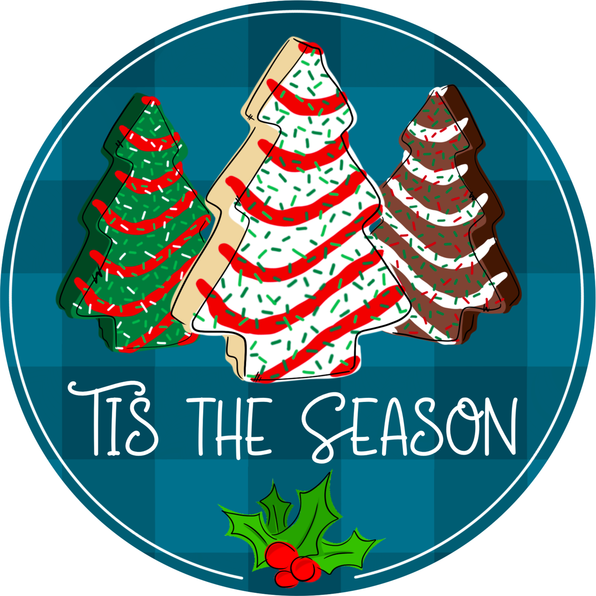 Christmas Tree Cakes Wreath Sign