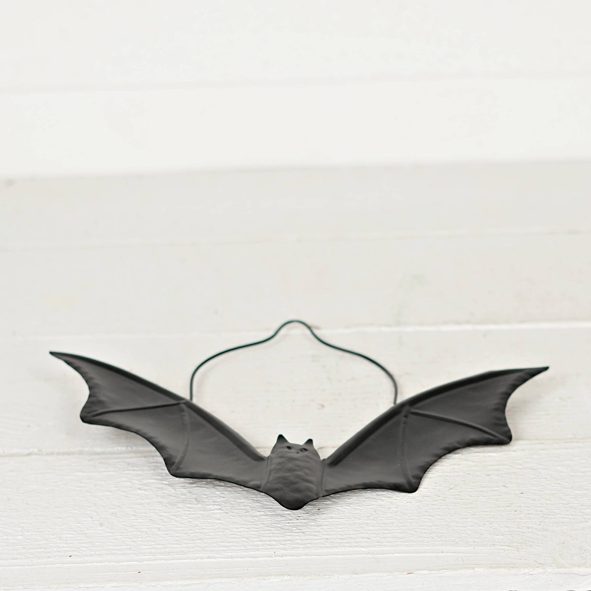 Metal Black Flying Bat Ornament-12W x 9H