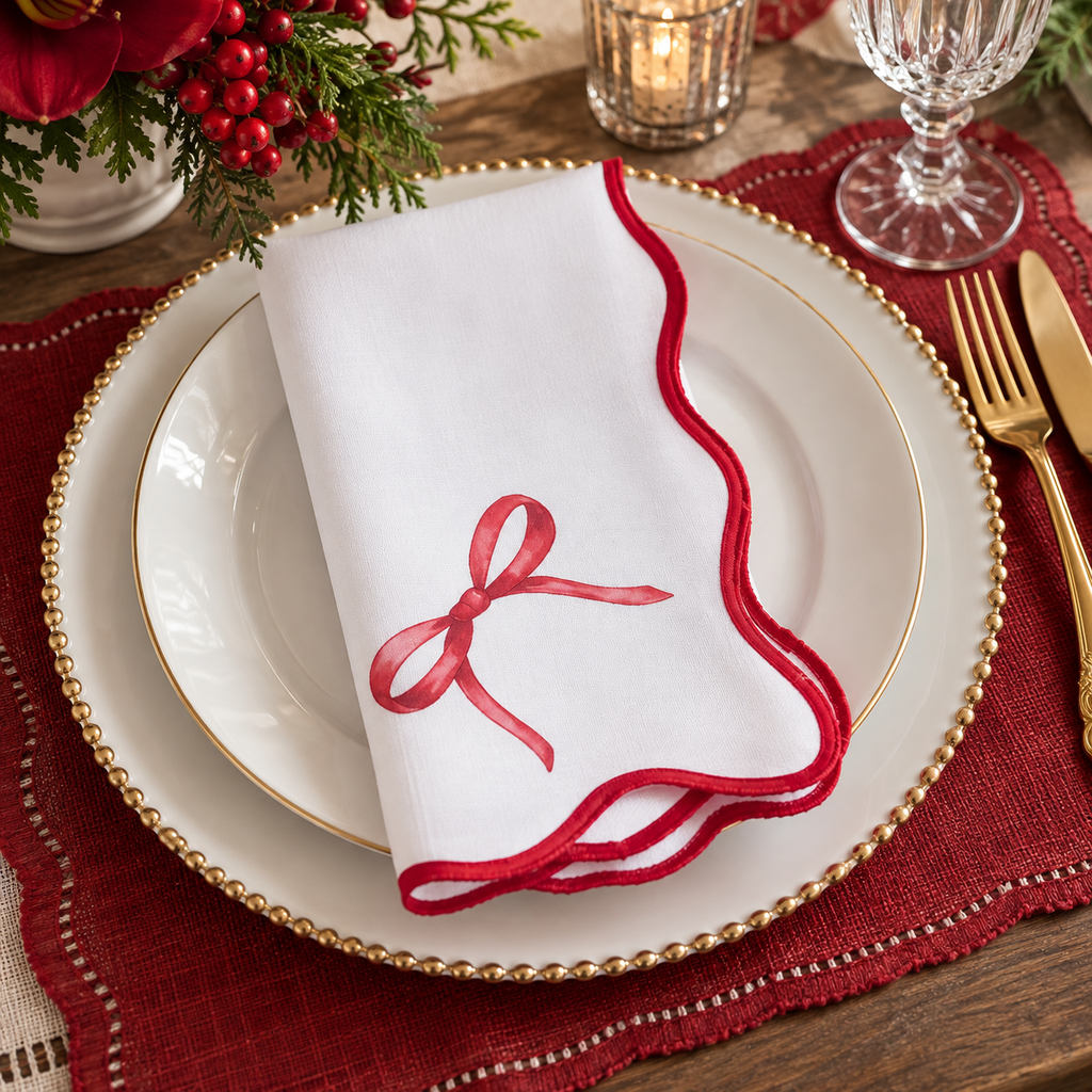 Holiday Bows 20" Cloth Napkin