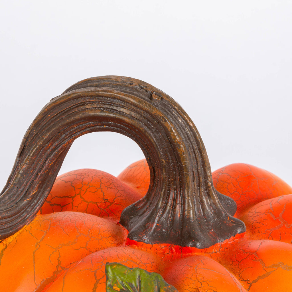 Thanksgiving Elegant Set of 2 Resin Harvest Pumpkins 8.8in