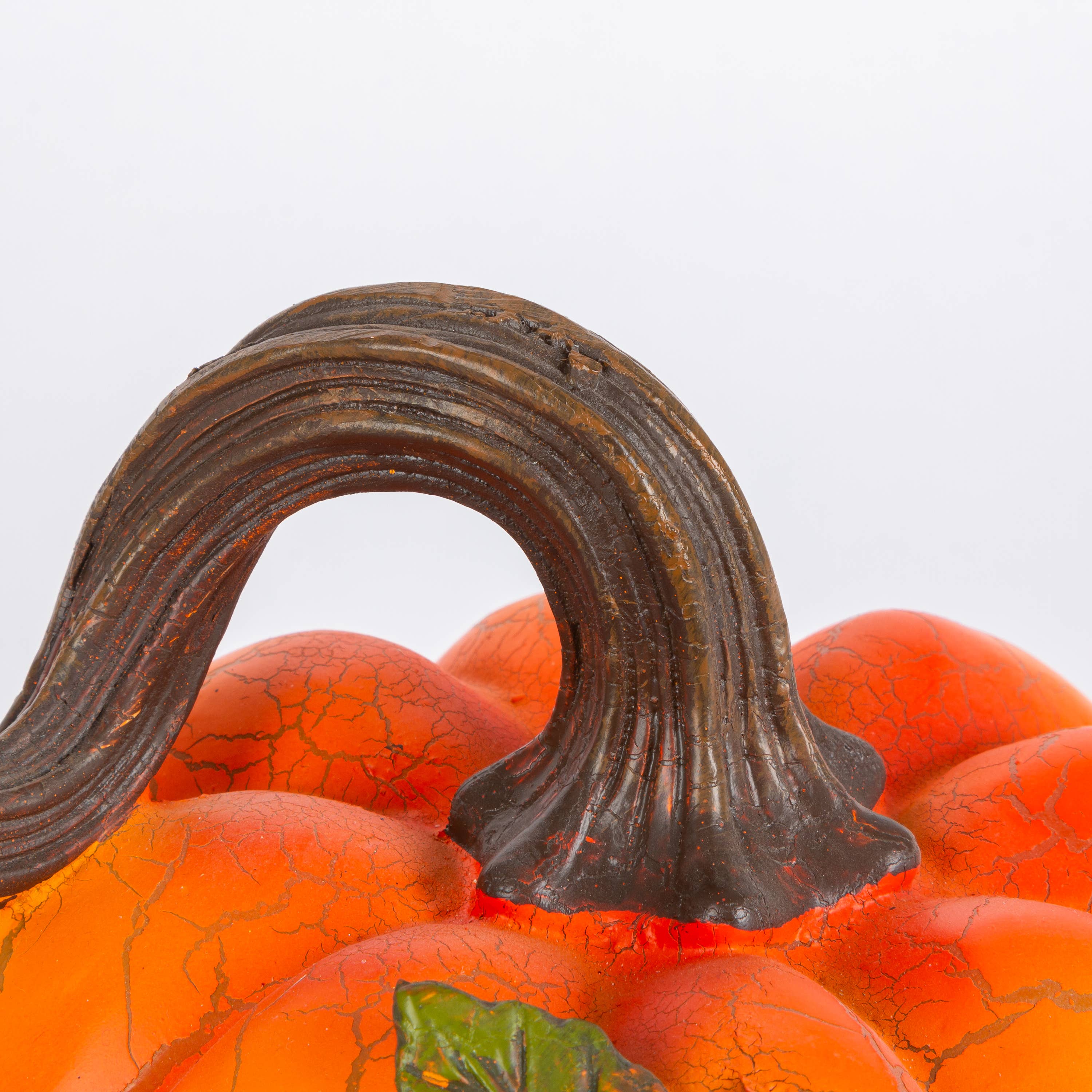 Thanksgiving Elegant Set of 2 Resin Harvest Pumpkins 8.8in