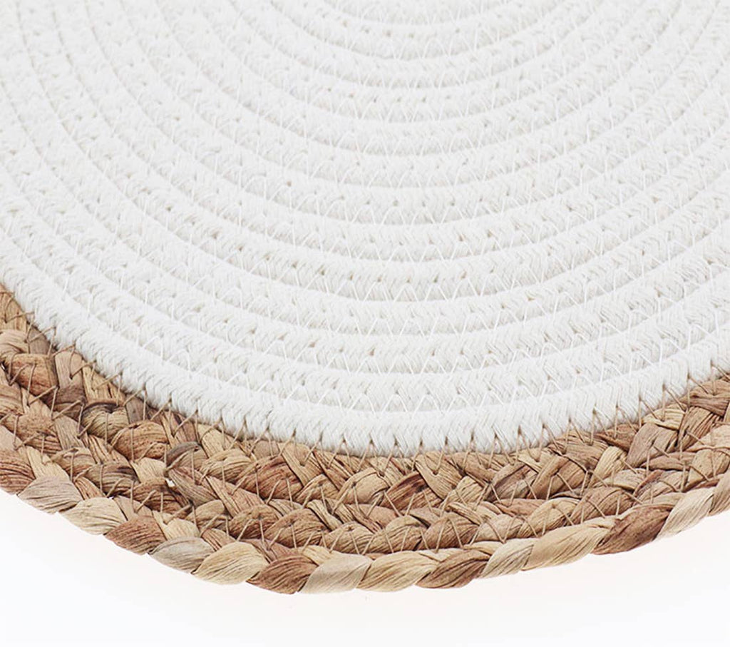 Hand-Woven Rattan Cotton Braided Rope Placemats