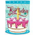 HAPPY BIRTHDAY CAKE FLAG POLY GARDEN